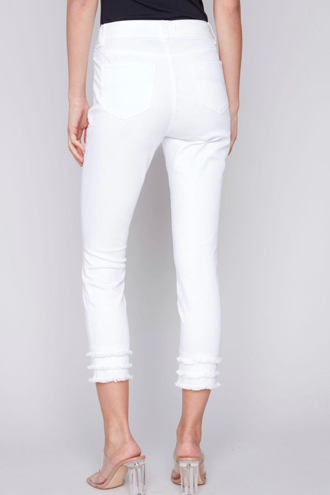 White Frayed Hem Jeans
