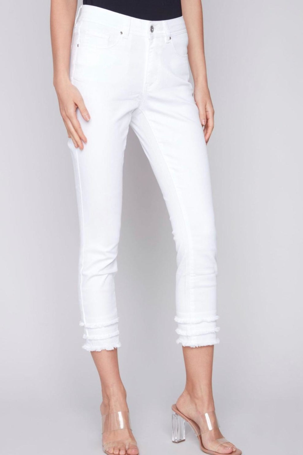 White Frayed Hem Jeans