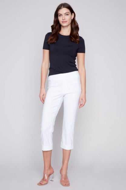 White Pull-On Capri