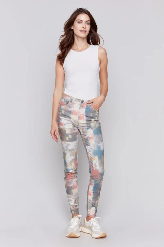 Cranberry Skinny Twill Pants