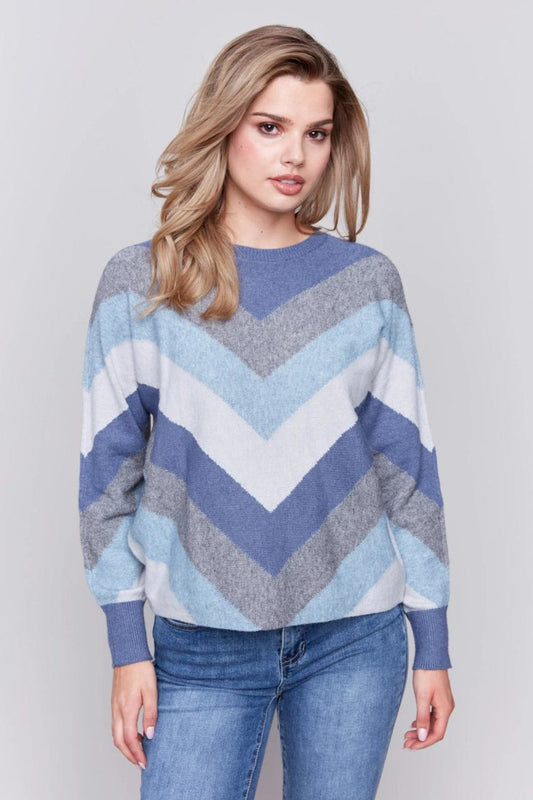 Denim Miter Stripe Sweater