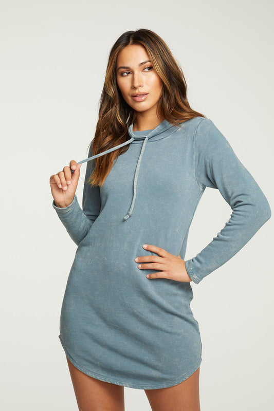 Chaser Funnel Neck Shirttail Dress