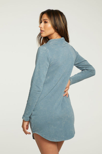 Chaser Funnel Neck Shirttail Dress