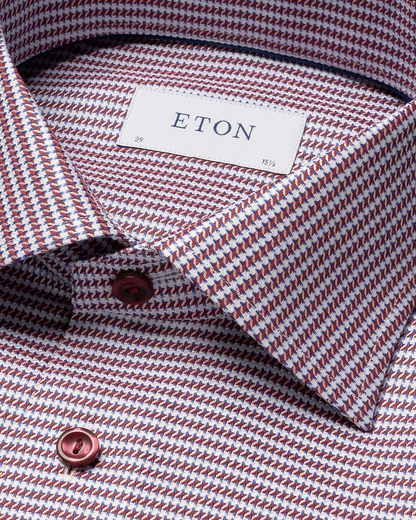 Eton Houndstooth Signature Slim-Fit Twill Shirt