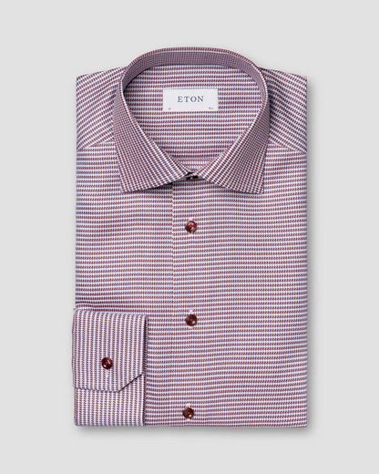 Eton Houndstooth Signature Slim-Fit Twill Shirt