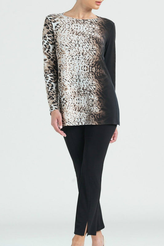 Cheetah Ombre Cut-out Back Knit Tunic