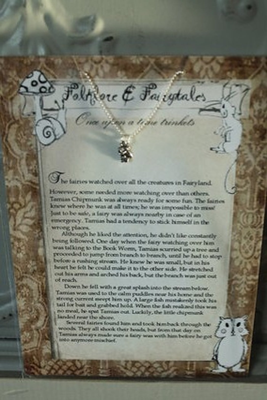 Chipmunk storybook necklace