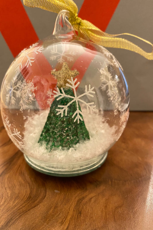 Christmas Tree Light Up Glass Ornament