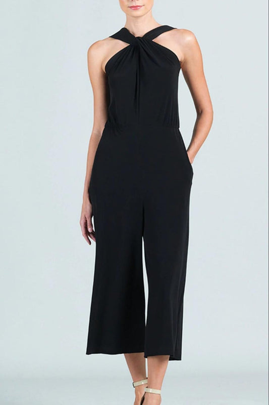 Cross-Front Cropped Jumpsuit
