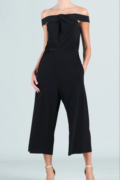 Cross-Front Cropped Jumpsuit