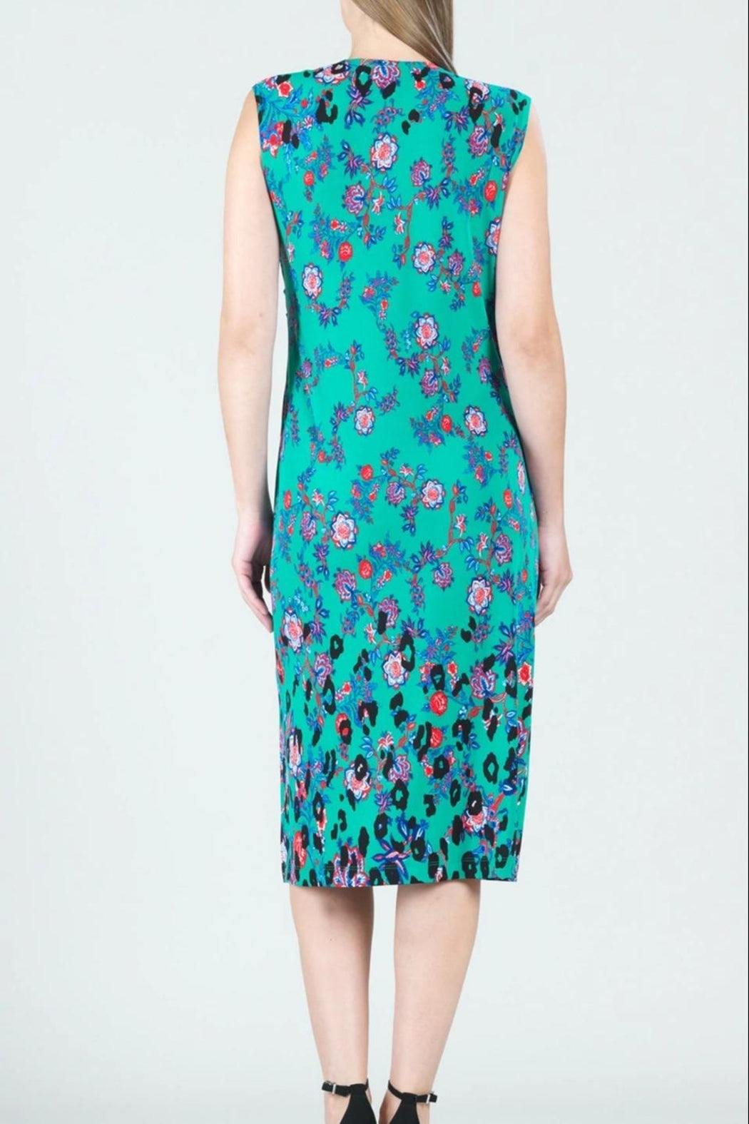 Floral- Animal Print Ruched-Dress