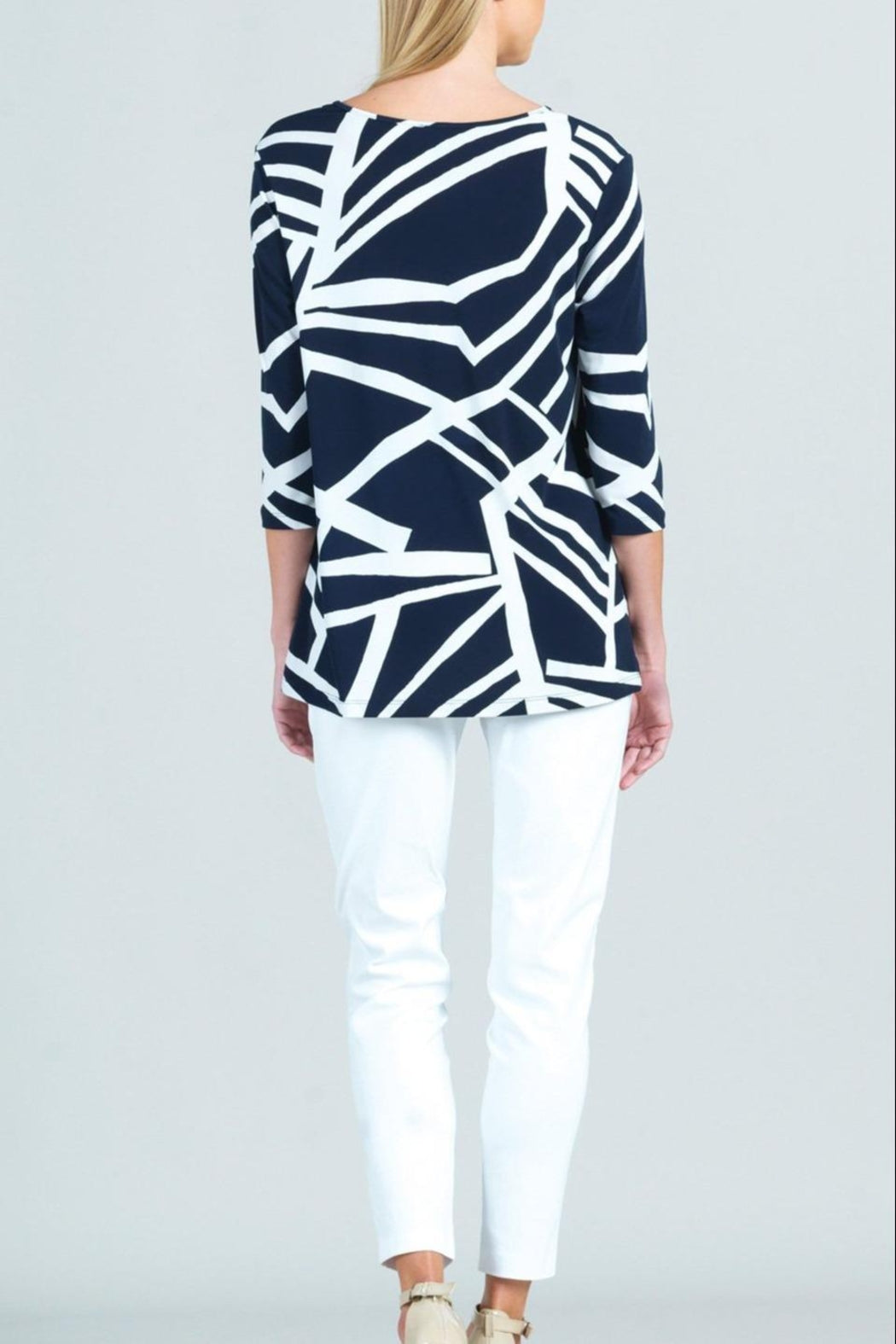 Front-Cut-Out Zig-Zag Soft-Knit-Tunic