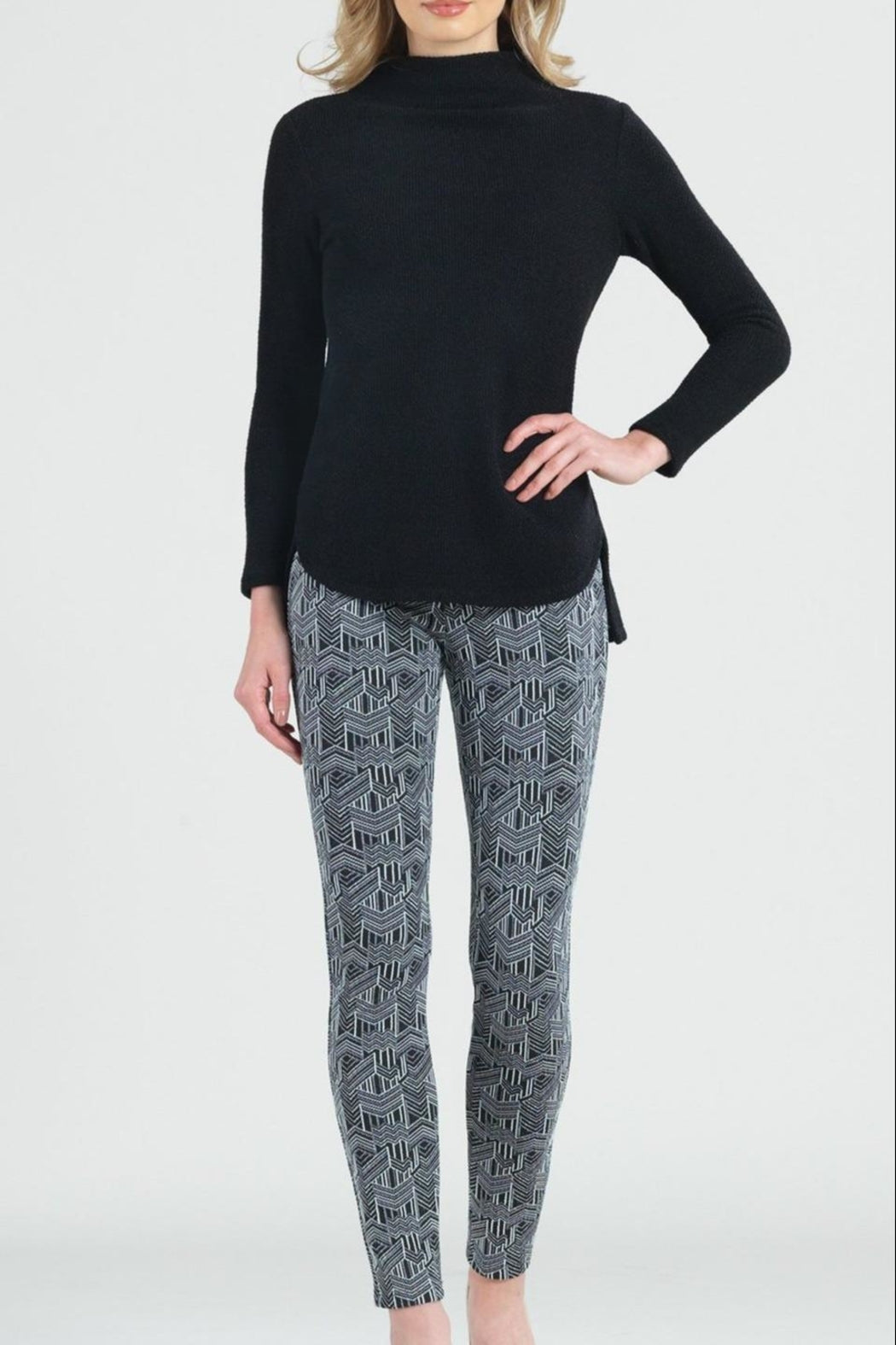Geometric-Stretch Jacquard Leggings