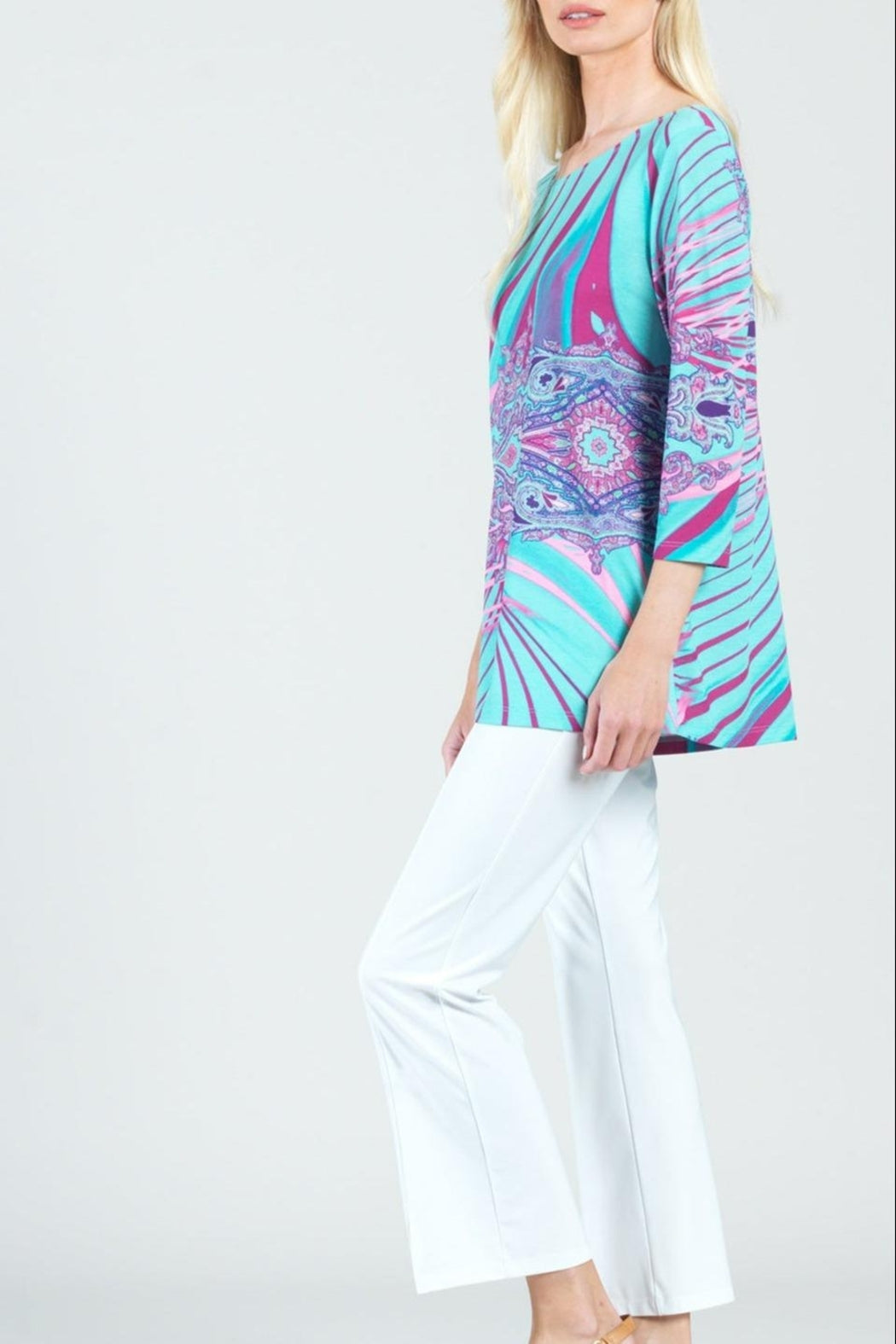 Paisley-Print Scoop-Neck Top