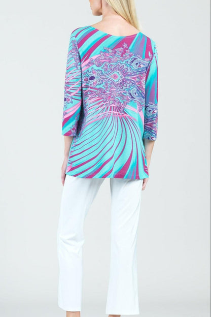 Paisley-Print Scoop-Neck Top