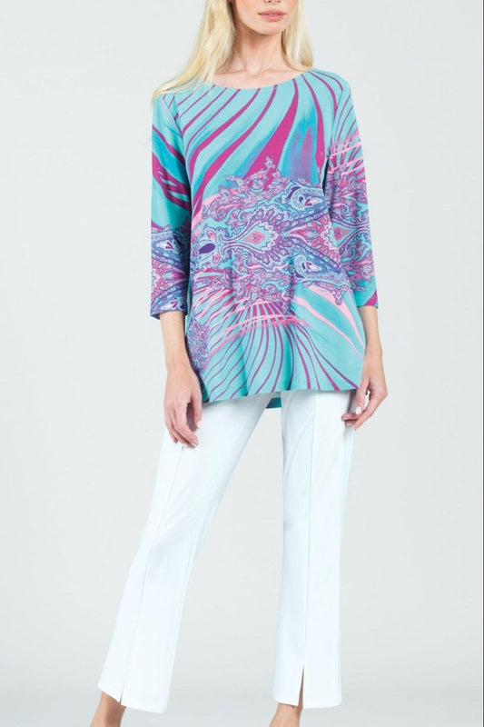Paisley-Print Scoop-Neck Top
