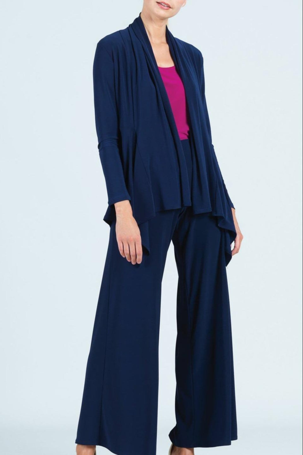 Ruched Mesh-Sleeve Cardigan