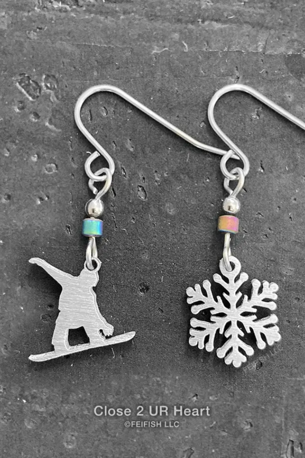 Close 2 UR Heart Stainless Steel Earrings