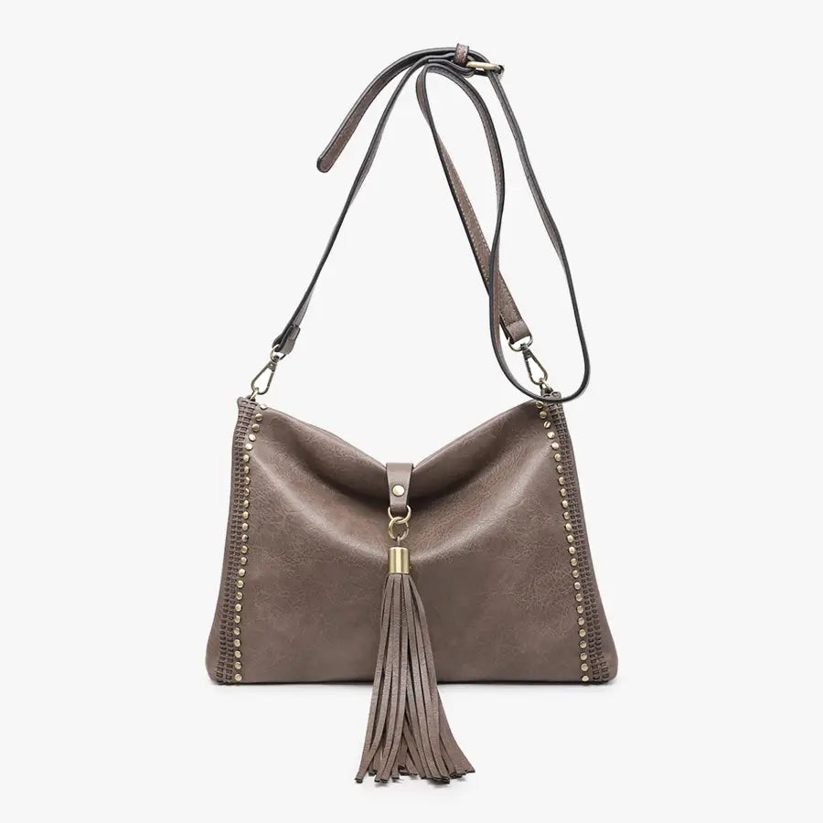 Jen & Co Coffee Marie Crossbody with Grommet Details