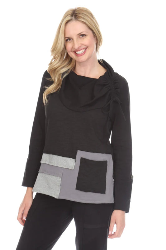 Colorblock Cowl Neck Top