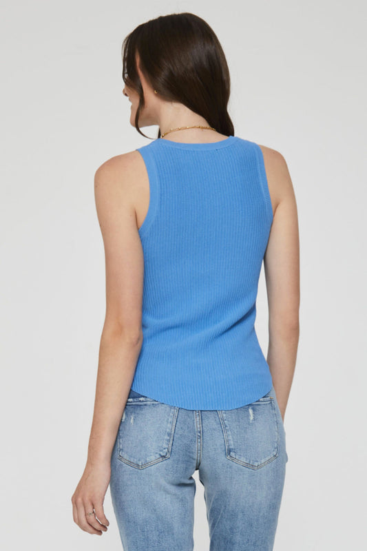 Cora High Neck Ribbed Tank