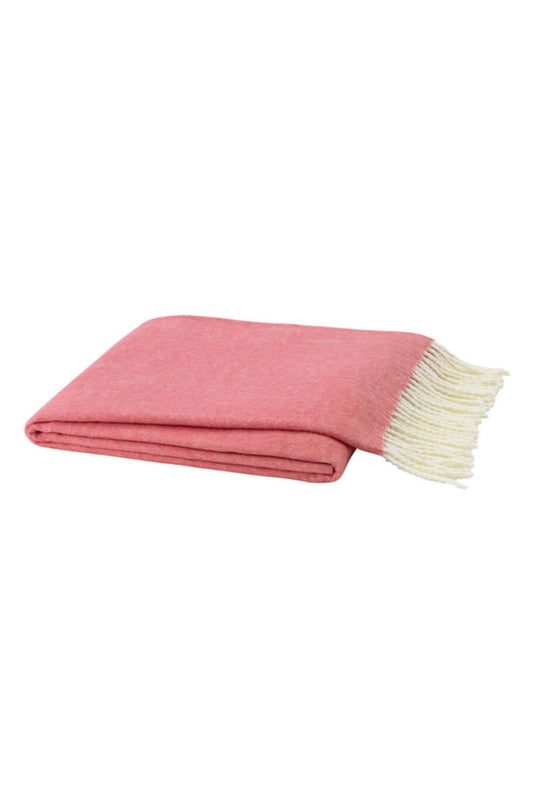 CORAL PINK ITALIAN HERRINGBONE THROW