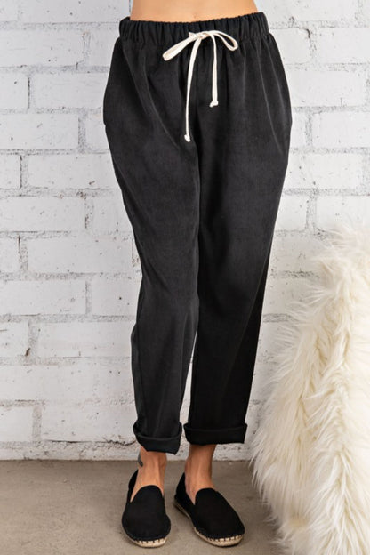 Corduroy Boyfriend Fit Tapered Pants