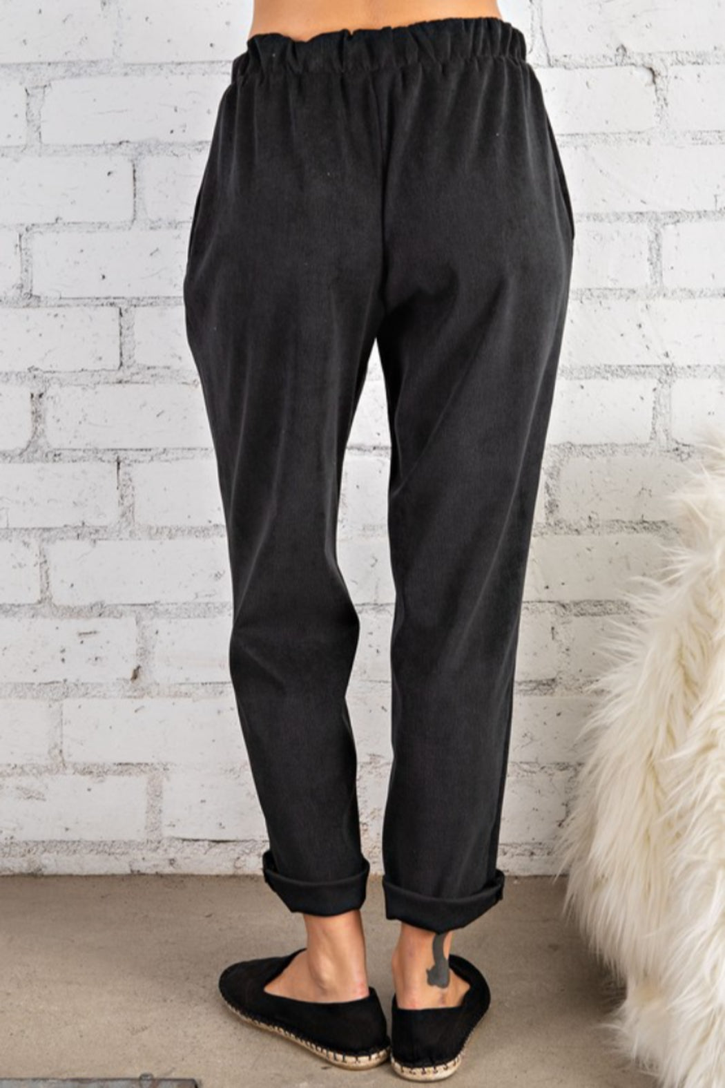 Corduroy Boyfriend Fit Tapered Pants