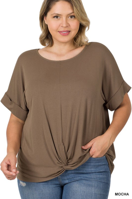 Crepe Knot Front Top