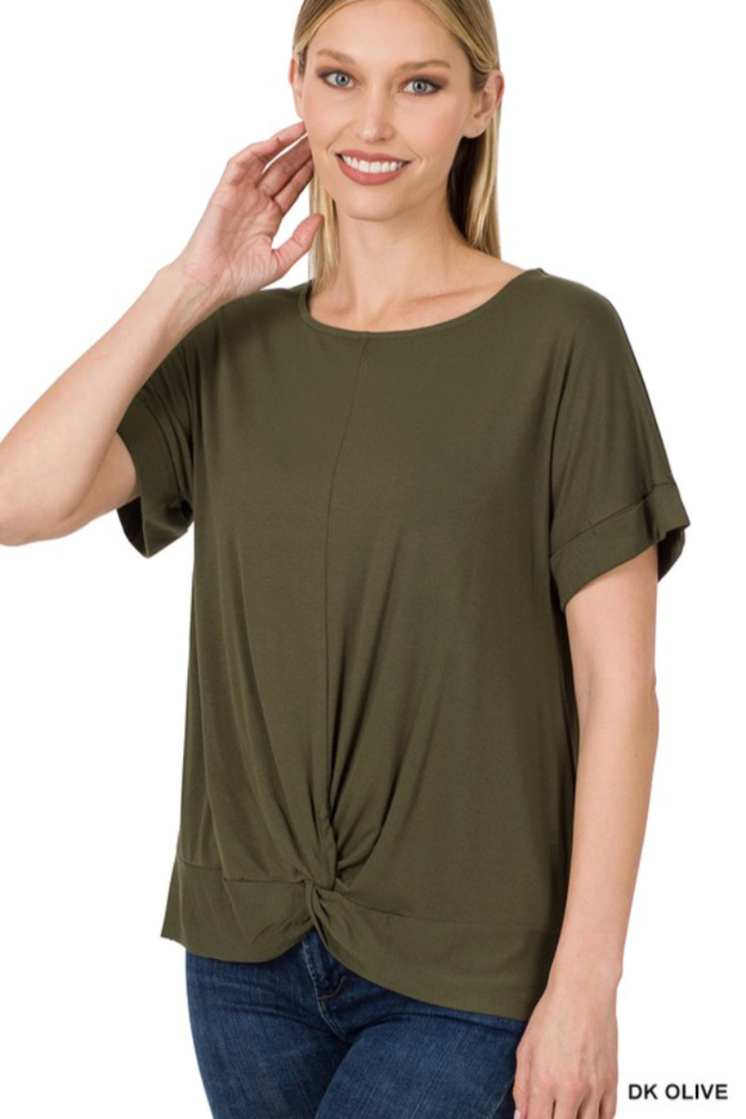Crepe Knot Front Top