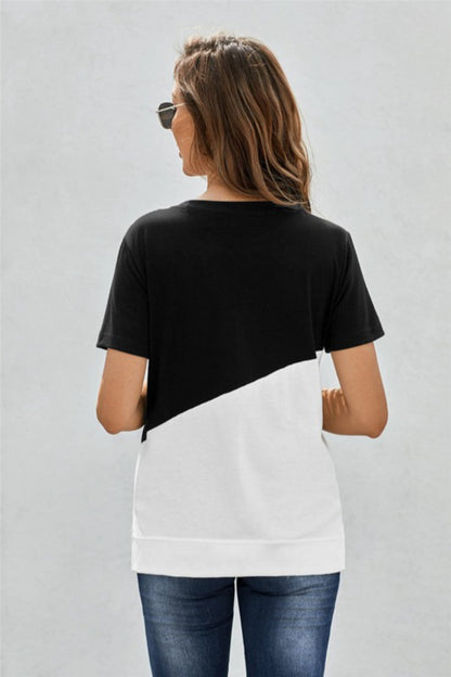 Crew Neck Colorblock Tee