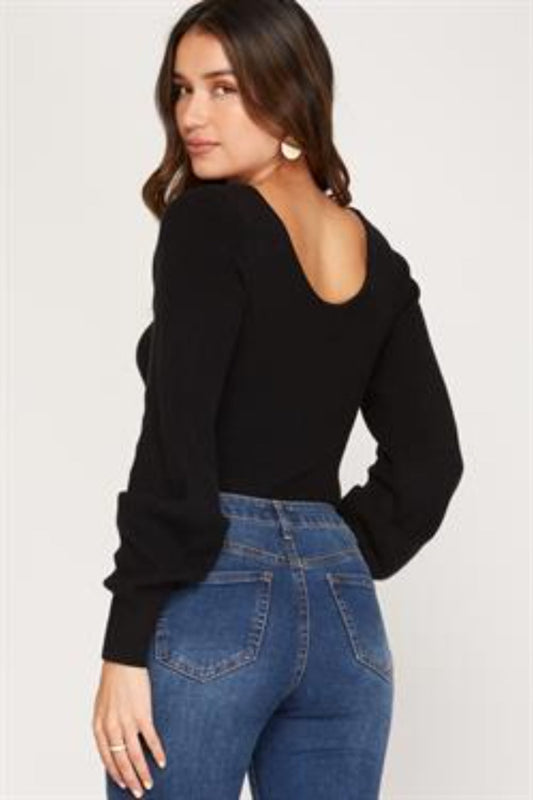 Crew Neck Sweater Bodysuit