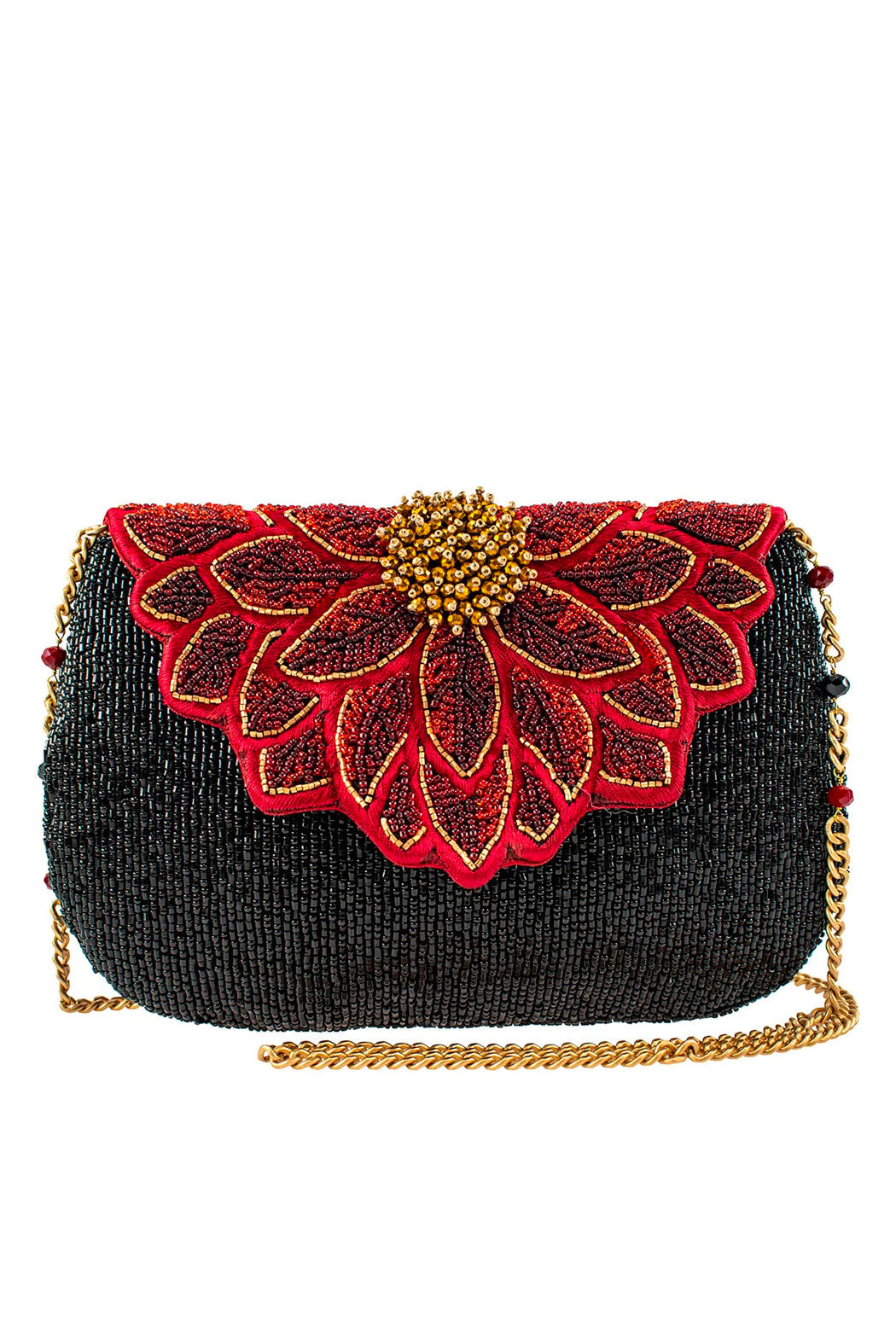 Crimson Bloom Crossbody Handbag