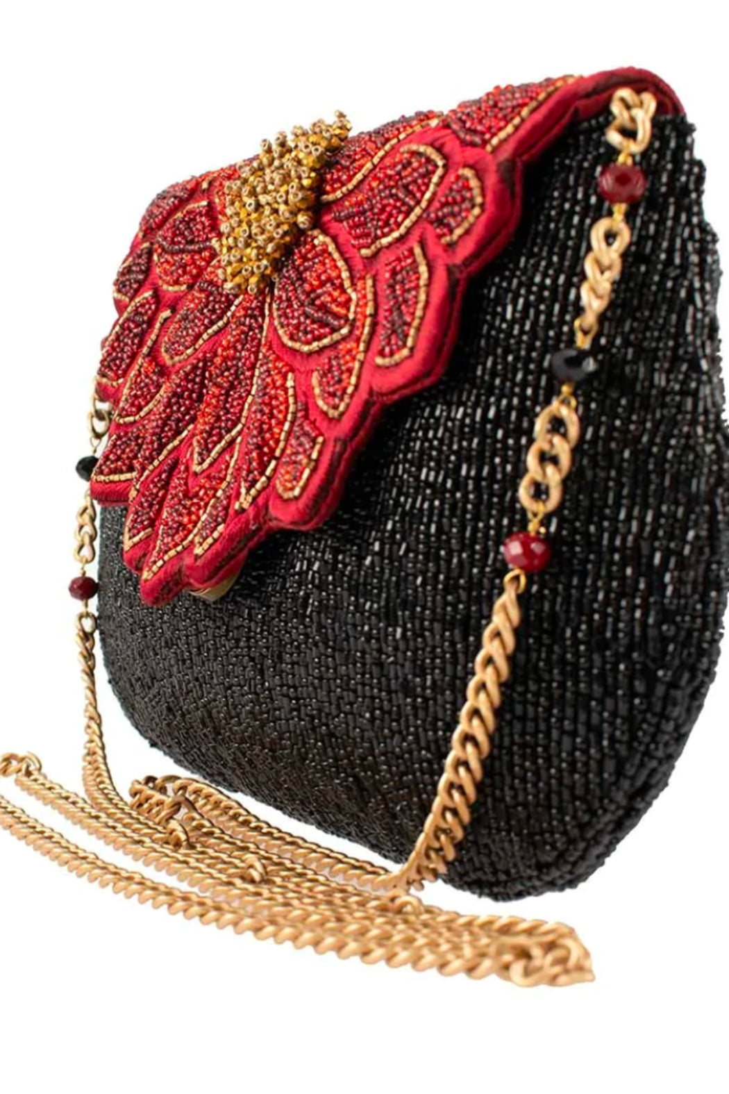 Crimson Bloom Crossbody Handbag