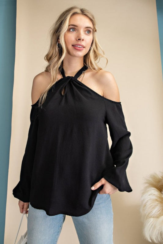 Criss Cross Bubble Sleeve Top