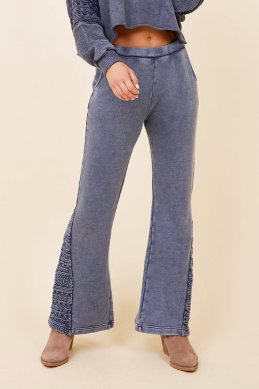 Crochet Detail Wide Leg Pants