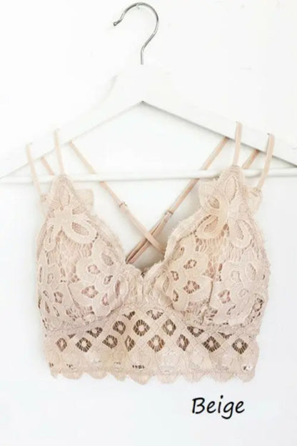 Crochet Lace Bralette with Bra Pads