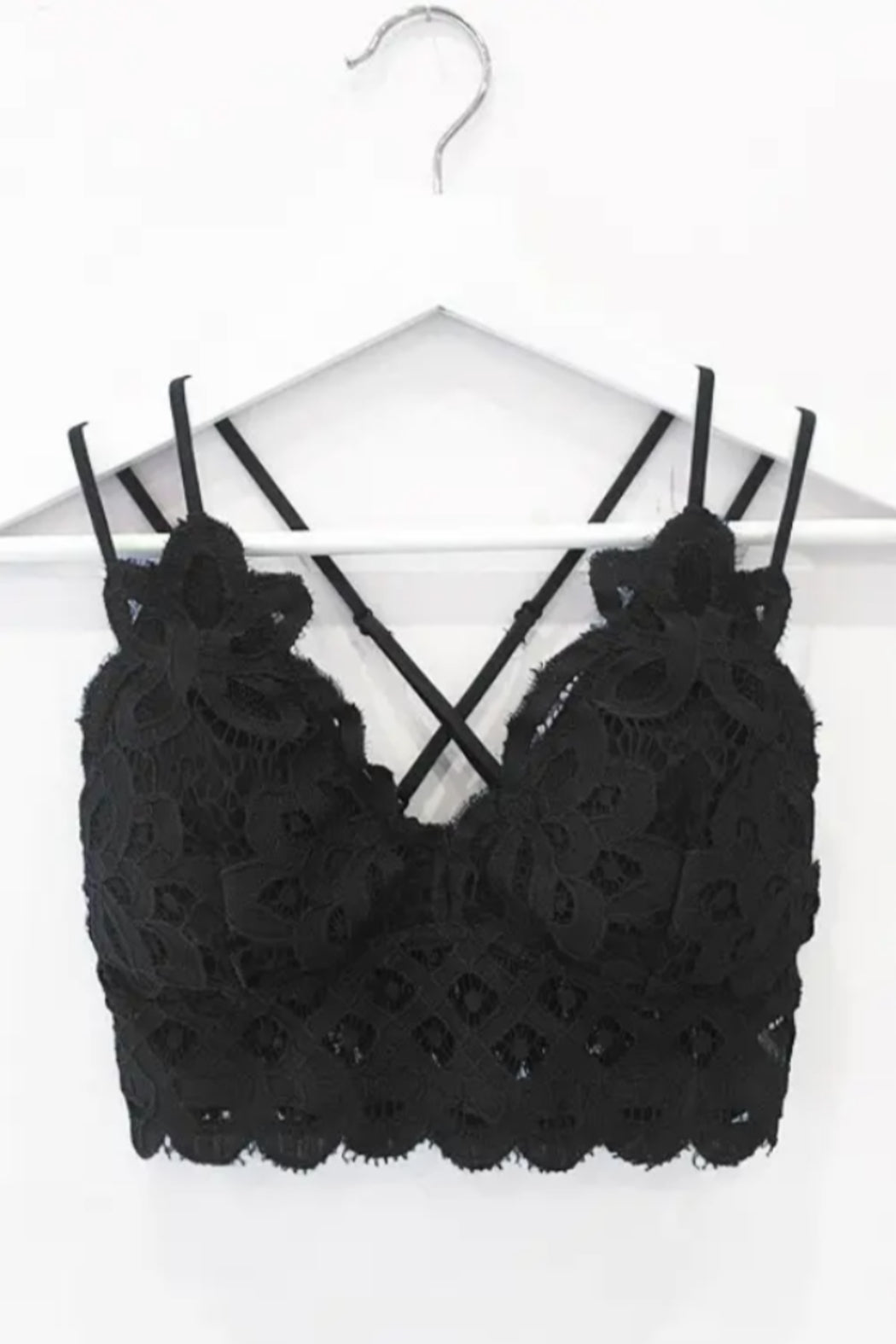 Crochet Lace Bralette with Bra Pads