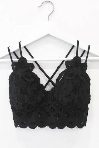Crochet Lace Bralette with Bra Pads