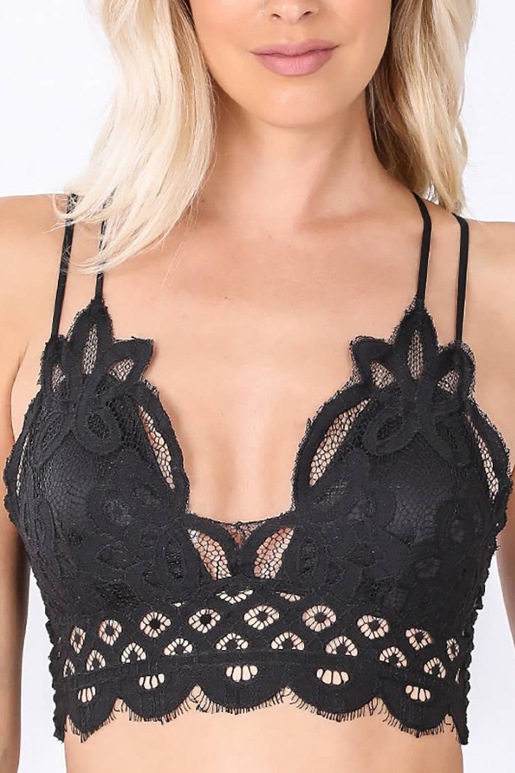 Crochet Lace Bralette with Bra Pads