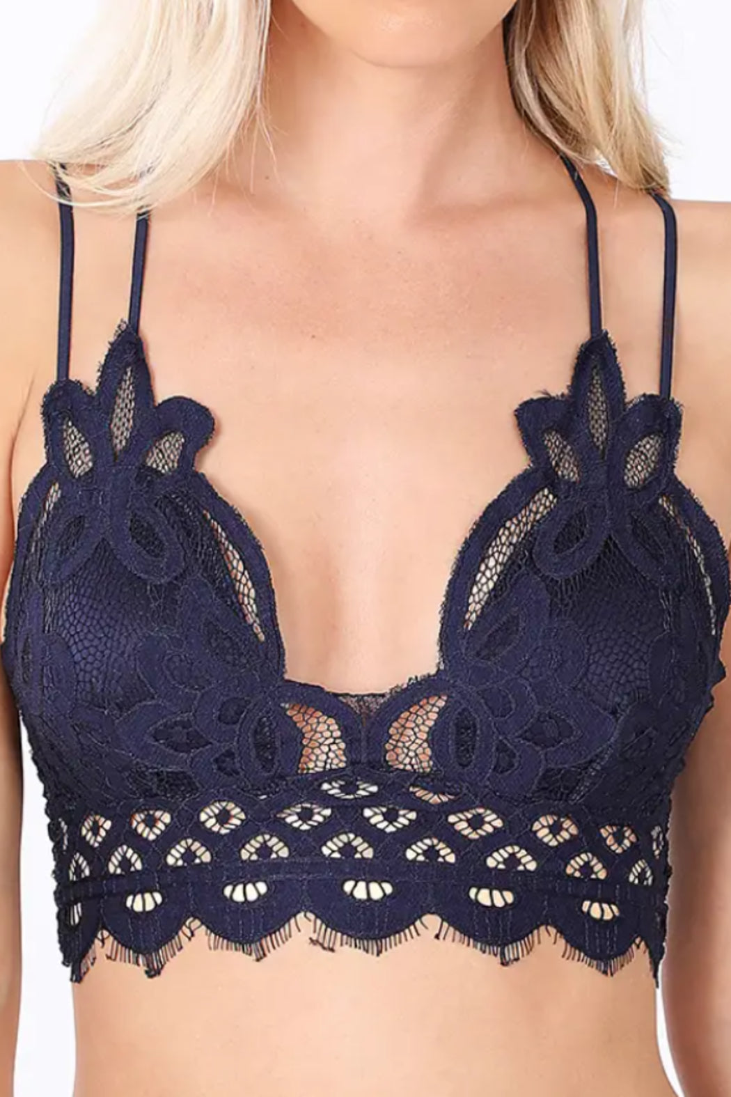 Crochet Lace Bralette with Bra Pads