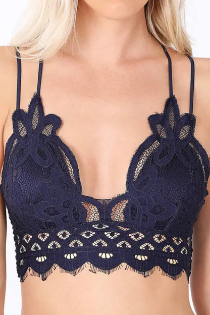 Crochet Lace Bralette with Bra Pads