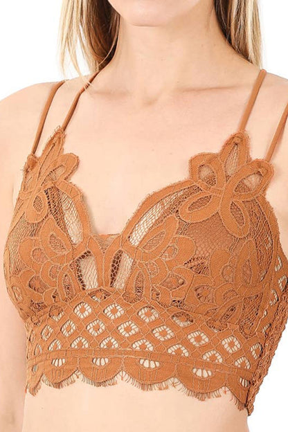 Crochet Lace Bralette with Bra Pads