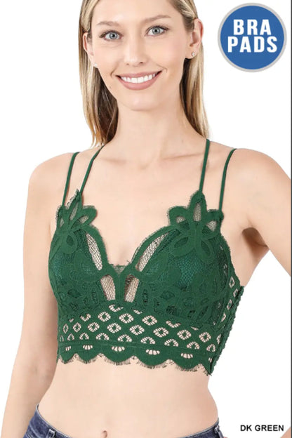 Crochet Lace Bralette with Bra Pads