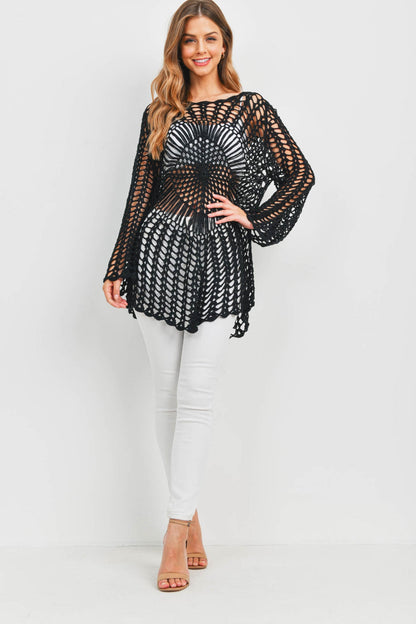 Crochet Knit Tunic Top