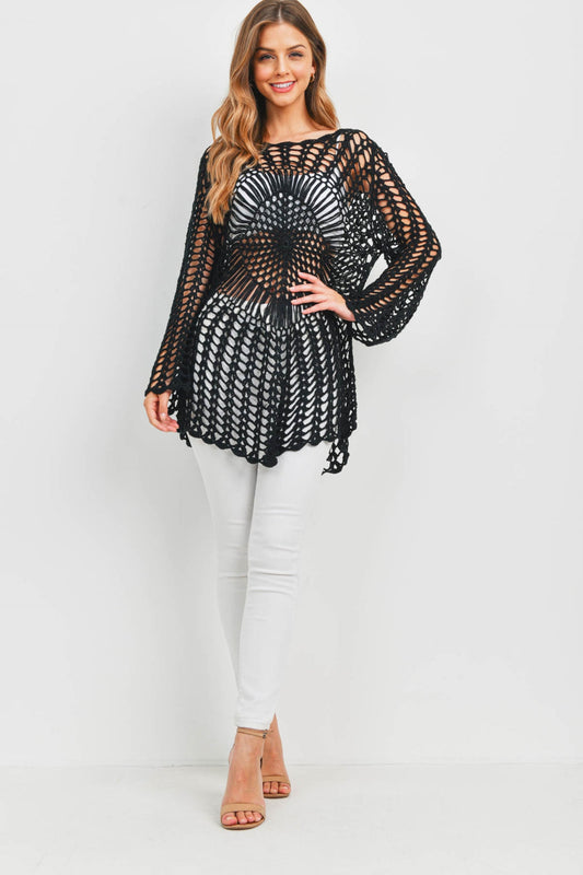 Crochet Knit Tunic Top