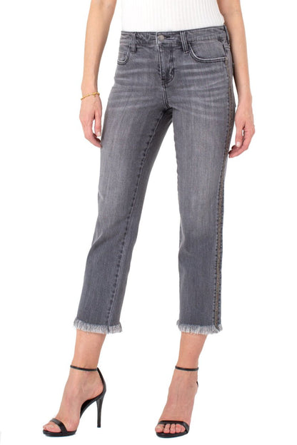 Crop Straight Leg with Novelty Trim