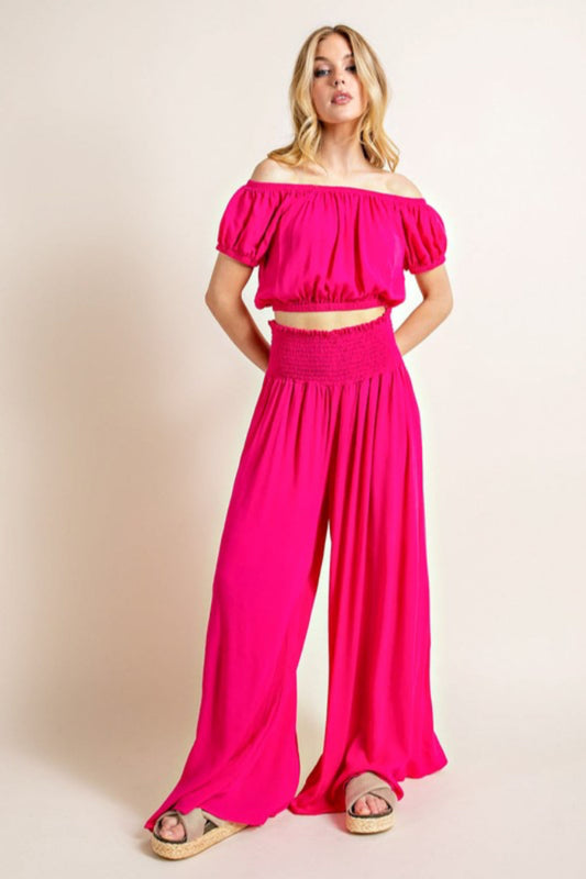 Cropped Top and Pants Set