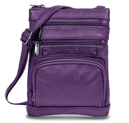 Genuine Leather Crossbody Bag - Multi-Size Options (Standard, Plus, XL)
