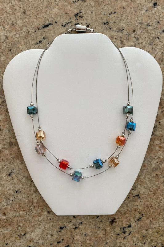Crystal Floating Wire Necklace